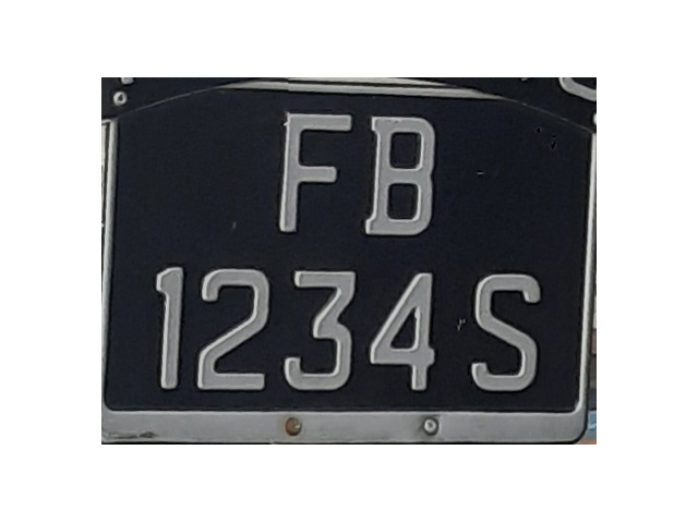FB 1234 S, License plate without vehicle 
