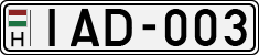 license plates of Hungary, Cars (1990)