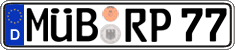 German license plate, Regular plates