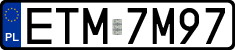 License plates of Poland, Regular car plates