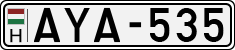 license plates of Hungary, Cars (1990)