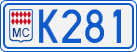 License plate of Monaco, Cars