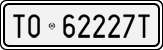 License plate of Italy, Cars (1927 year series)