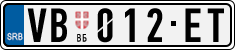 License plate of Serbia, Cars