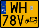 License plates of Poland, Oldtimers