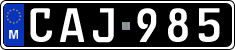 License plate of Malta, Oldtimers (ABC 123)