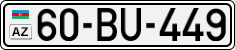 License plate of Azerbaijan, Cars