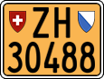 License plate of Switzerland, Slow vehicles (yellow)