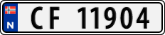License plate of Norway, Cars