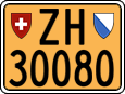 License plate of Switzerland, Slow vehicles (yellow)