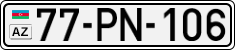 License plate of Azerbaijan, Cars