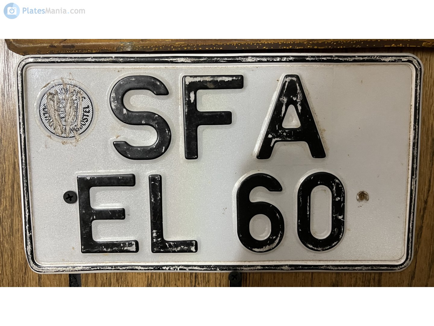 SFA EL 60, License plate without vehicle 