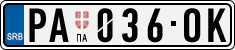 License plate of Serbia, Cars