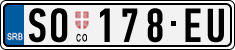 License plate of Serbia, Cars
