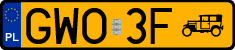 License plates of Poland, Oldtimers