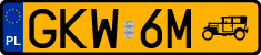 License plates of Poland, Oldtimers