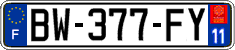 French license plate, SIV (ordinary)