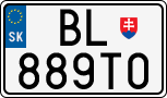 License plate of Slovakia, Cars