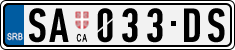 License plate of Serbia, Cars