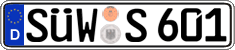 German license plate, Regular plates