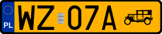 License plates of Poland, Oldtimers