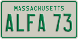 Massachusetts, Vanity Plates