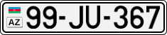 License plate of Azerbaijan, Cars