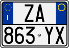 License plate of Italy, Cars (1994 year series)
