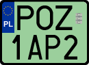 License plates of Poland, Electric vehicles