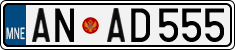 License plate of Montenegro, Cars