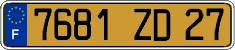 French license plate, FNI