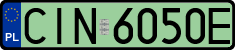 License plates of Poland, Electric vehicles