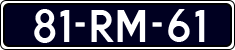 License plate of the Netherlands, Cars