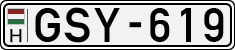 license plates of Hungary, Cars (1990)
