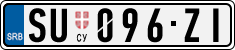 License plate of Serbia, Cars