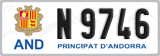 License plate of Andorra, Cars (A 1234)