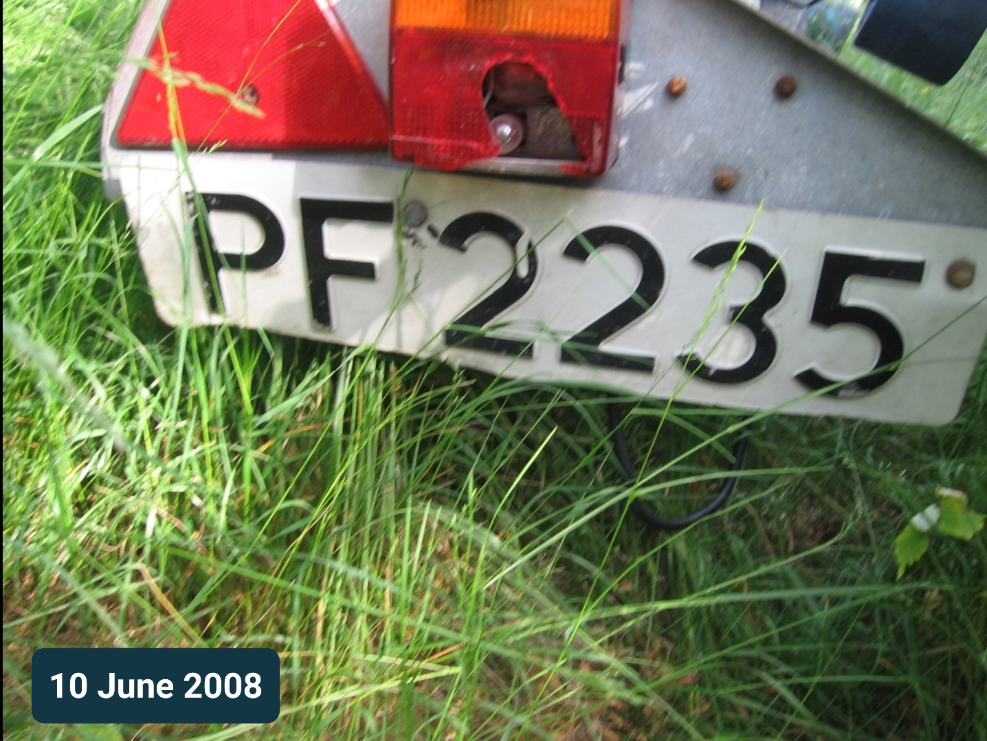 PF 2235, License plate without vehicle 