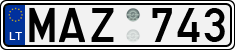 License plate of Lithuania, Cars