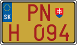 License plate of Slovakia, Oldtimers