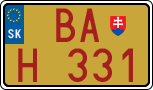 License plate of Slovakia, Oldtimers