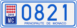 License plate of Monaco, Cars