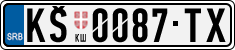 License plate of Serbia, Cars