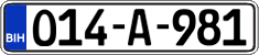 License plate of Bosnia and Herzegovina, Regular plates