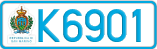 License plate of San Marino, Cars (A1234)