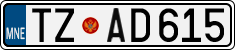 License plate of Montenegro, Cars