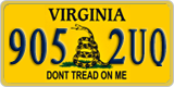 Virginia, Specialty plates (123 4AB)