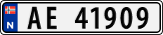 License plate of Norway, Cars
