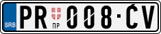 License plate of Serbia, Cars