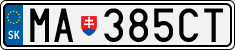 License plate of Slovakia, Cars