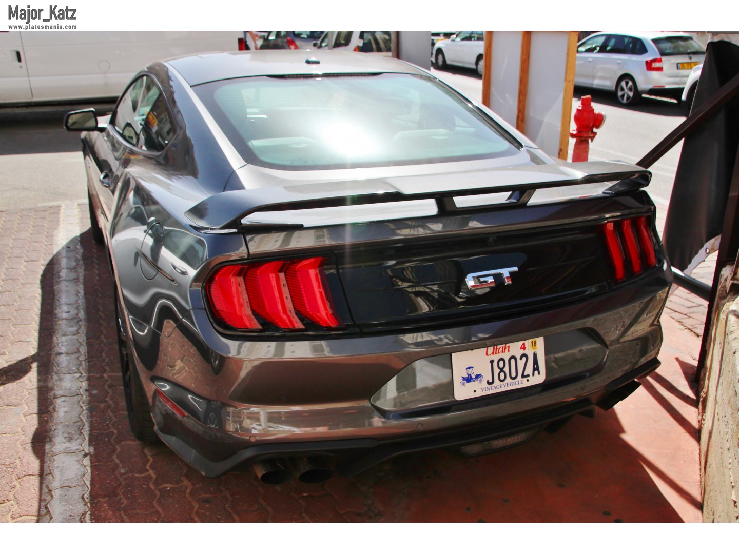 J802A, License plate without vehicle 